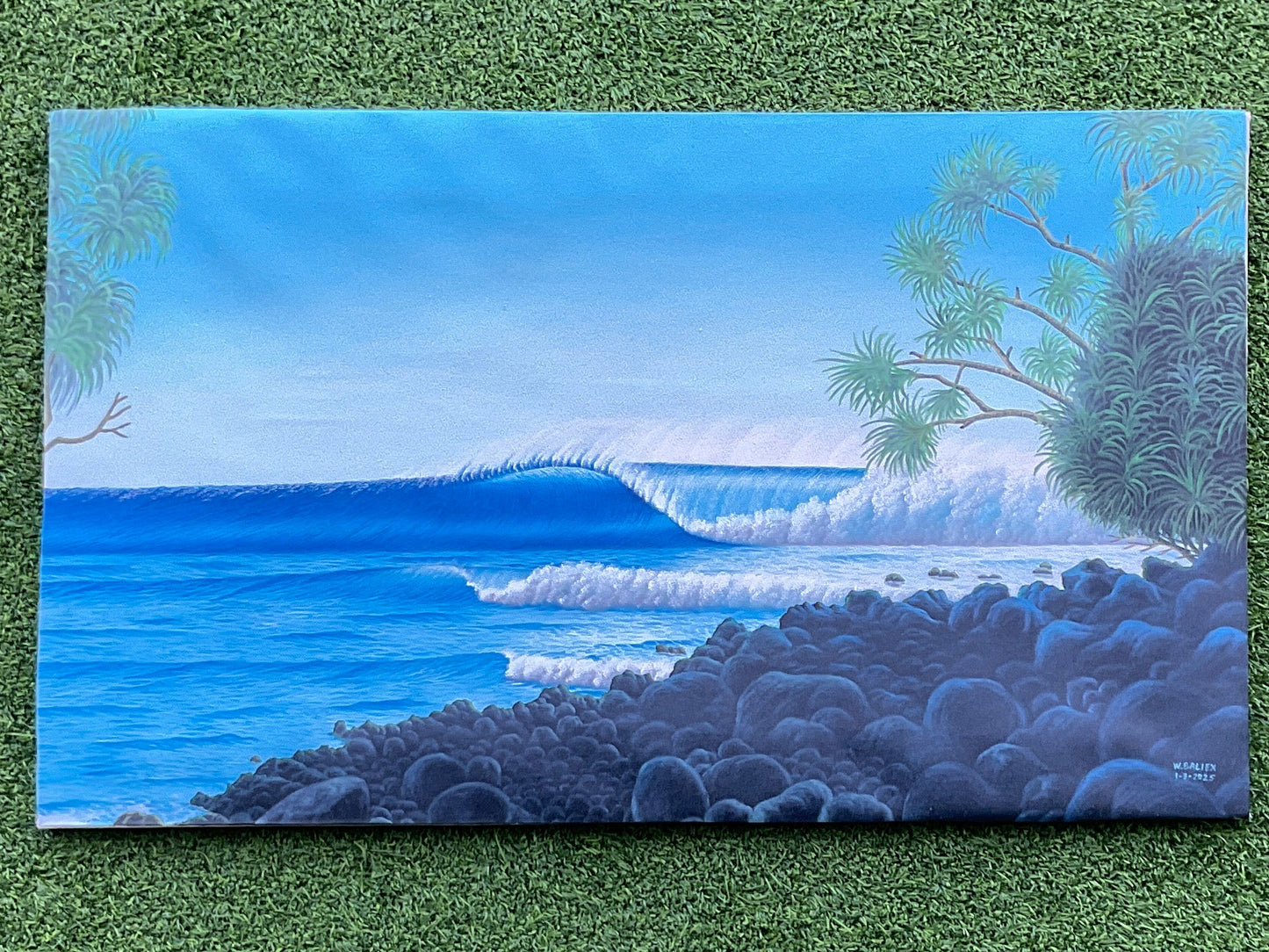 Surf Art 23” x 39” “Indo Wave”