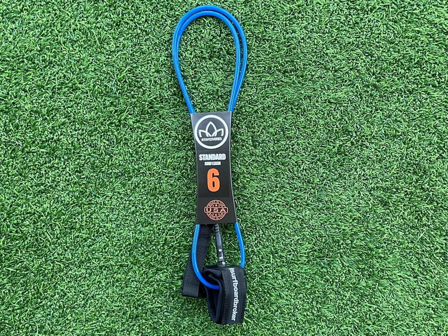 6’ Leash Standard Surfboardbroker x StayCovered Colab -Blue & Black (New) - Surfboardbroker