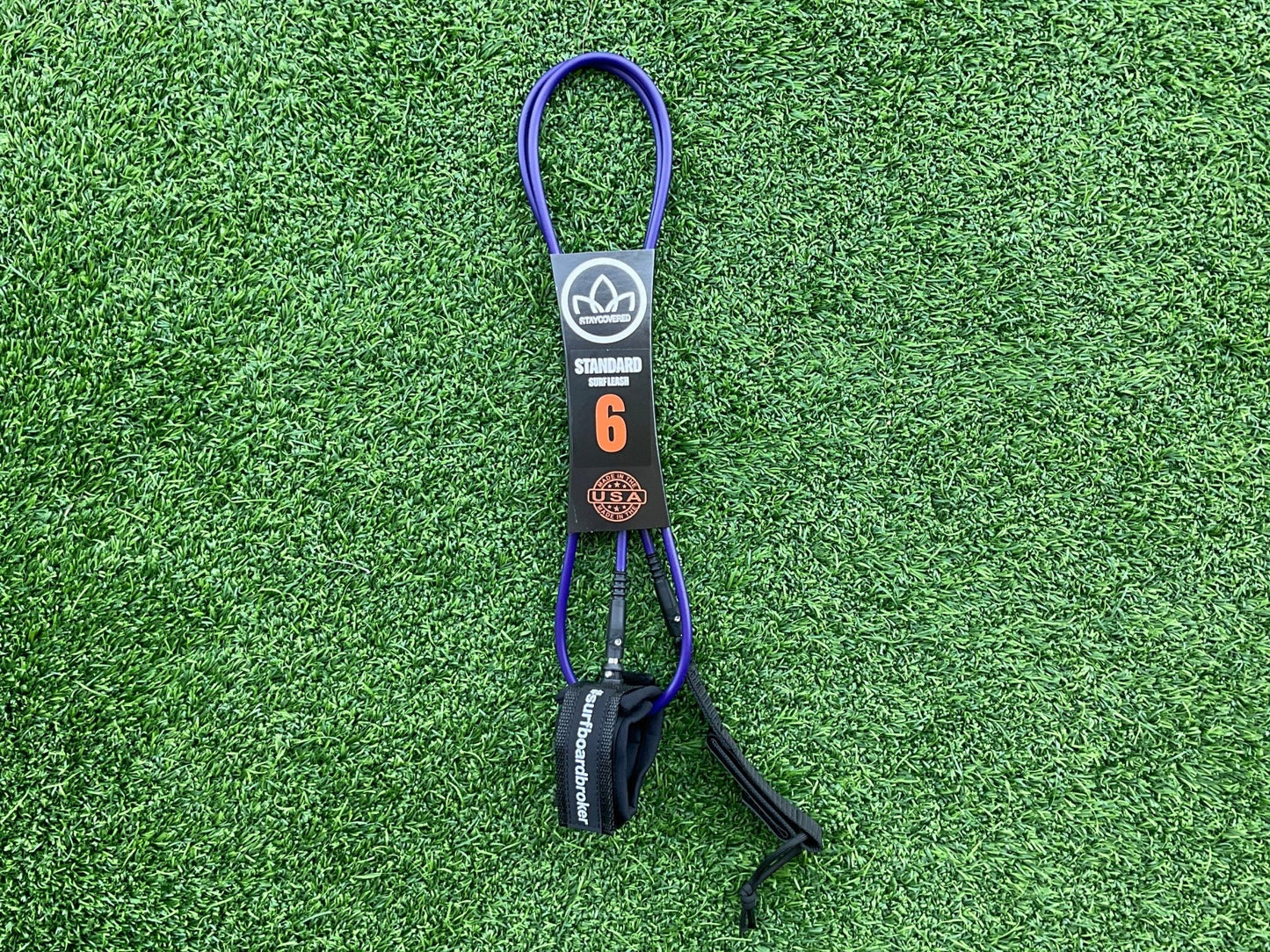 6’ Leash Standard Surfboardbroker x StayCovered Colab -Purple & Black (New) - Surfboardbroker
