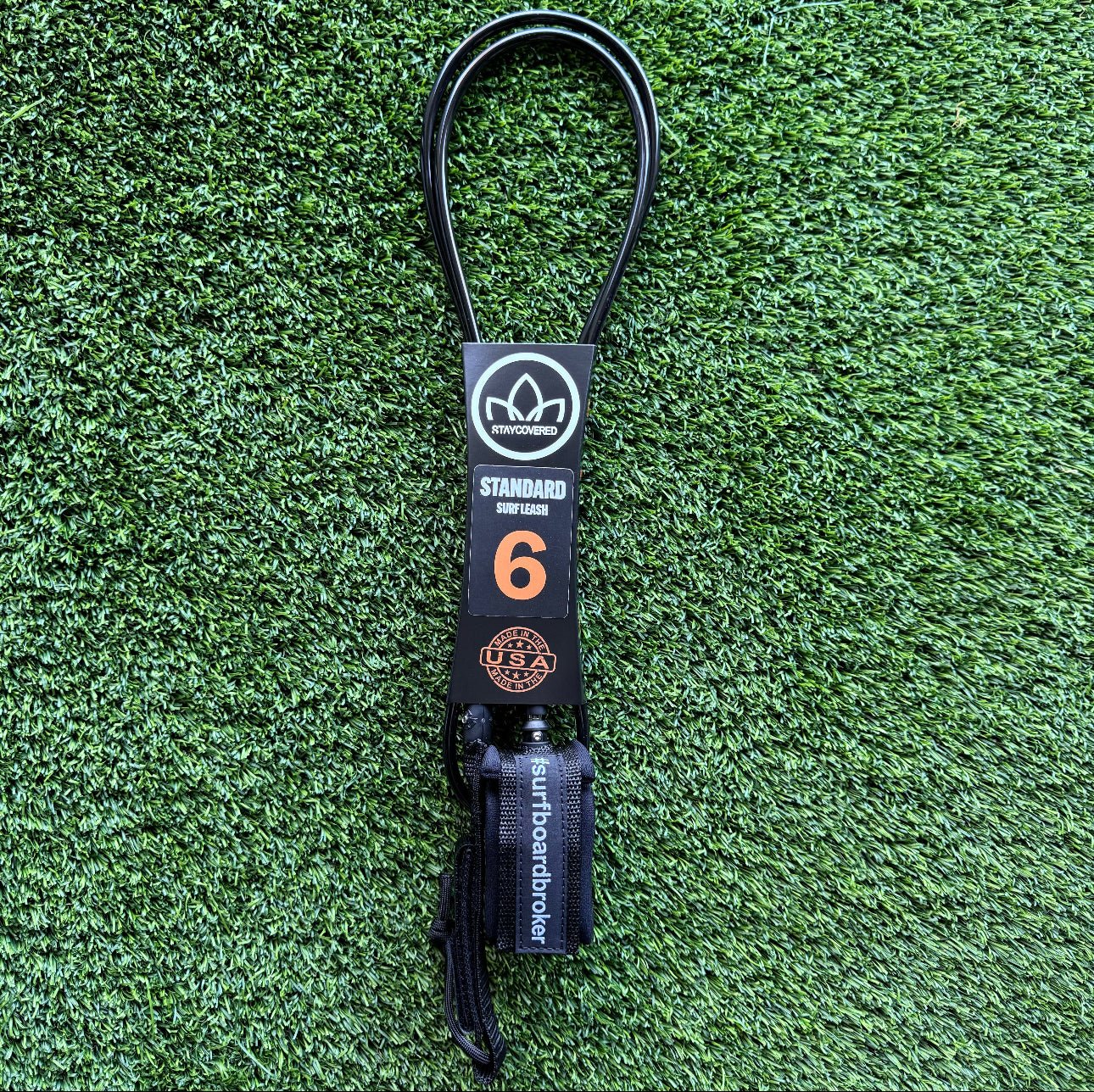 6’ Leash Standard SurfboardbrokerxStayCovered Colab - All Black (New) - Surfboardbroker