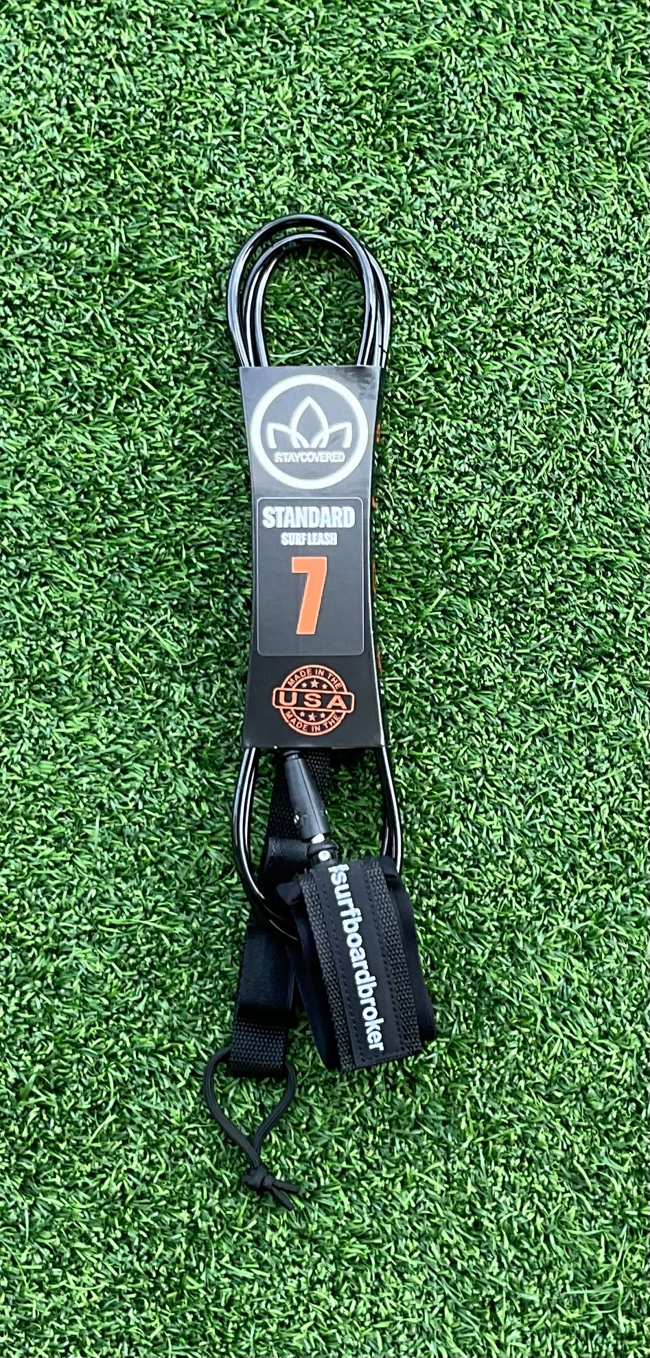 7’ Leash Standard Surfboardbroker x StayCovered Colab - All Black (New) - Surfboardbroker