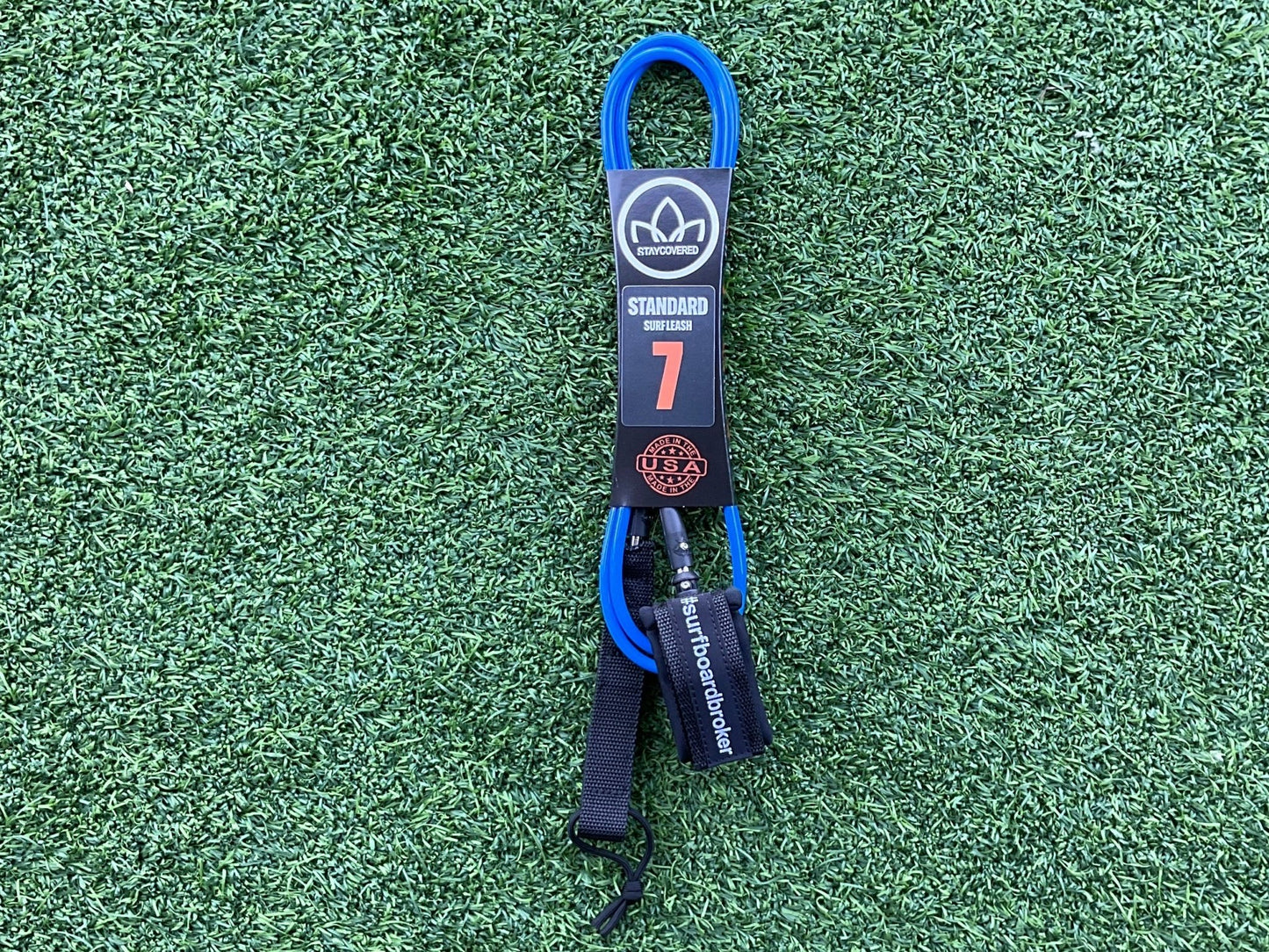 7’ Leash Standard Surfboardbroker x StayCovered Colab -Black & Blue (New) - Surfboardbroker
