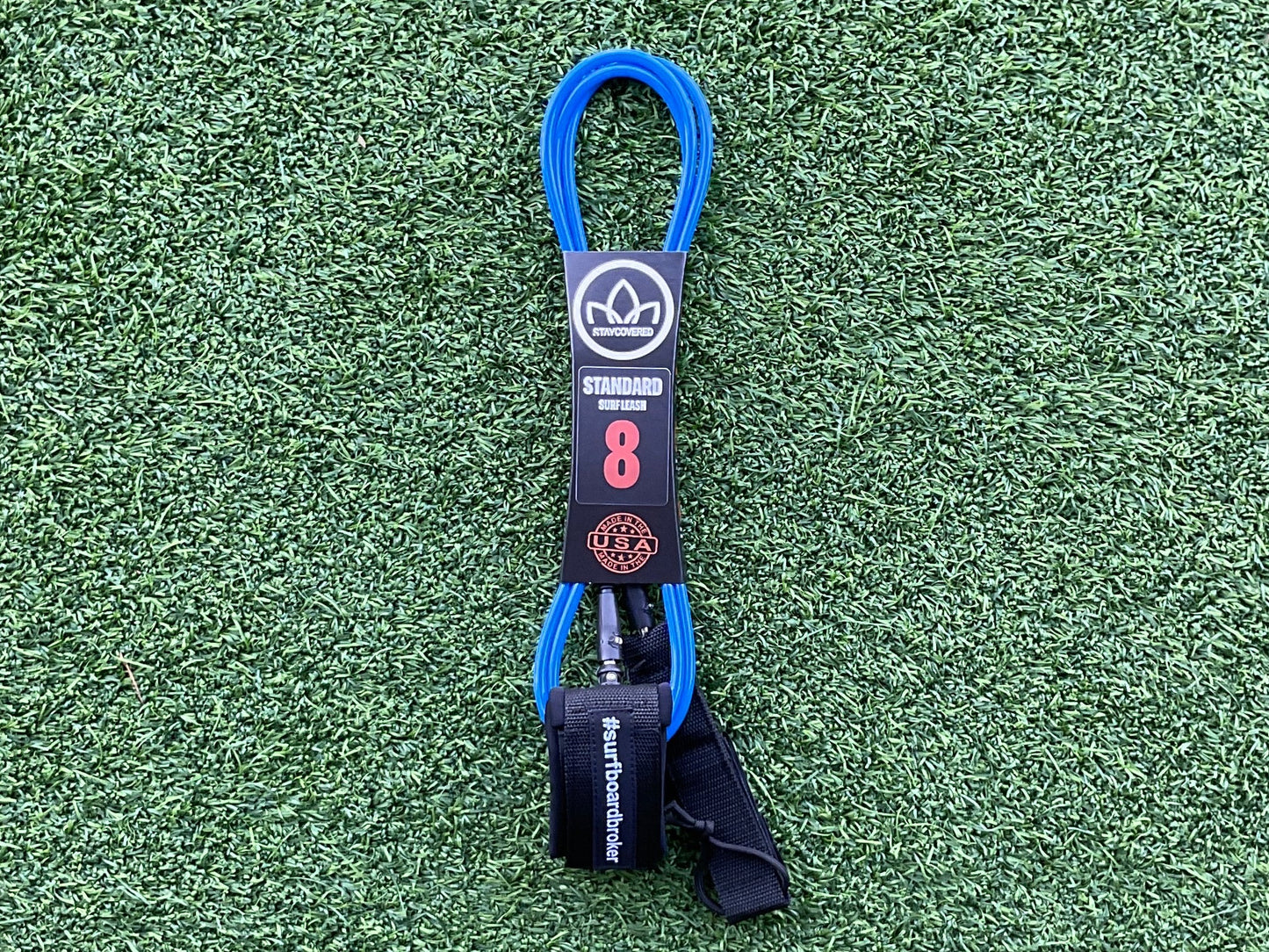 8’ Leash Standard Surfboardbroker x StayCovered Colab -Black & Blue (New) - Surfboardbroker