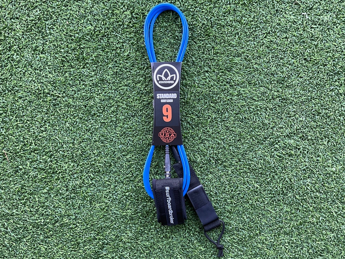 9’ Leash Standard Surfboardbroker x StayCovered Colab -Blue & Black(New) - Surfboardbroker