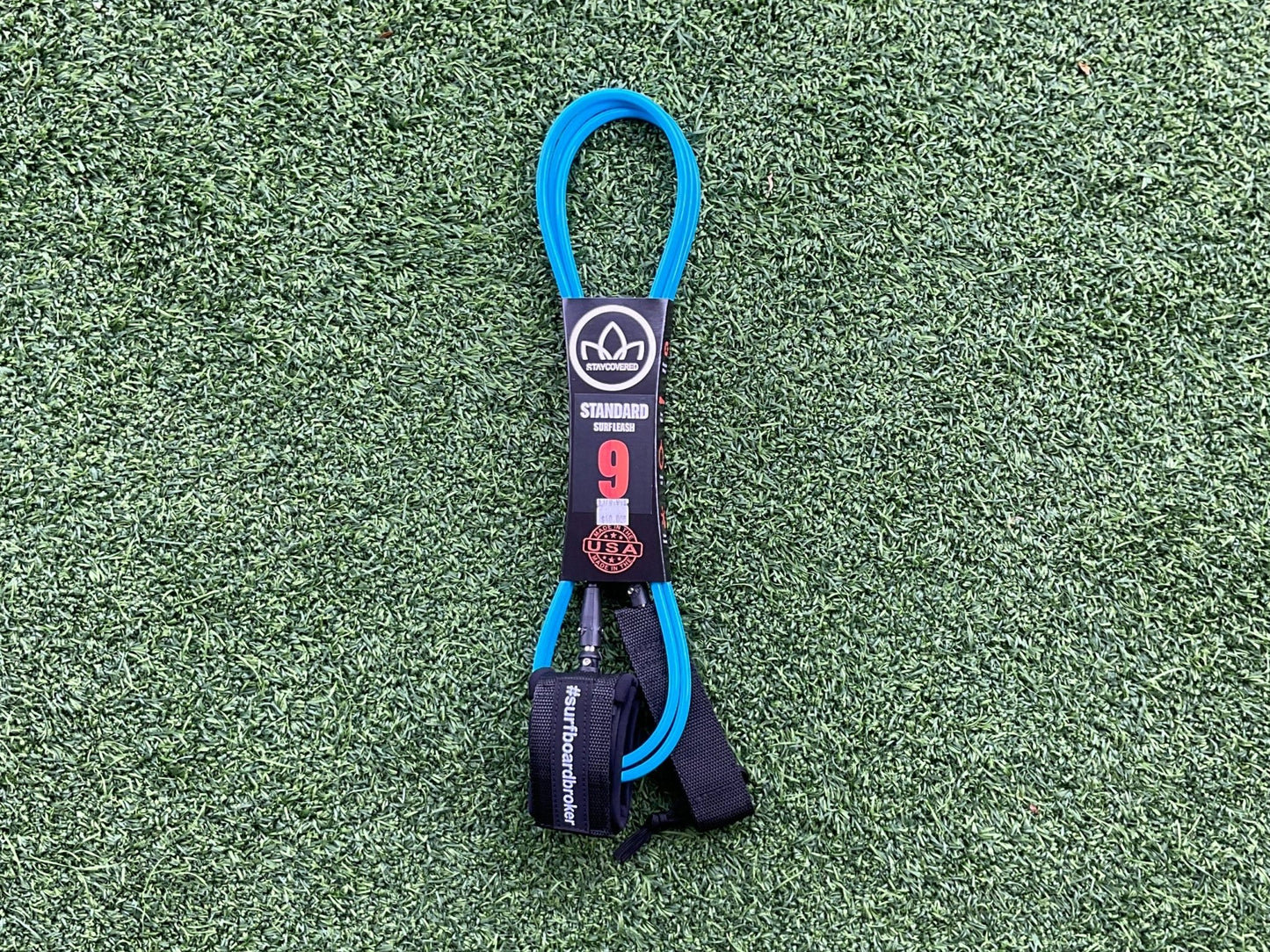 9’ Leash Standard Surfboardbroker x StayCovered Colab -Light Blue (New) - Surfboardbroker