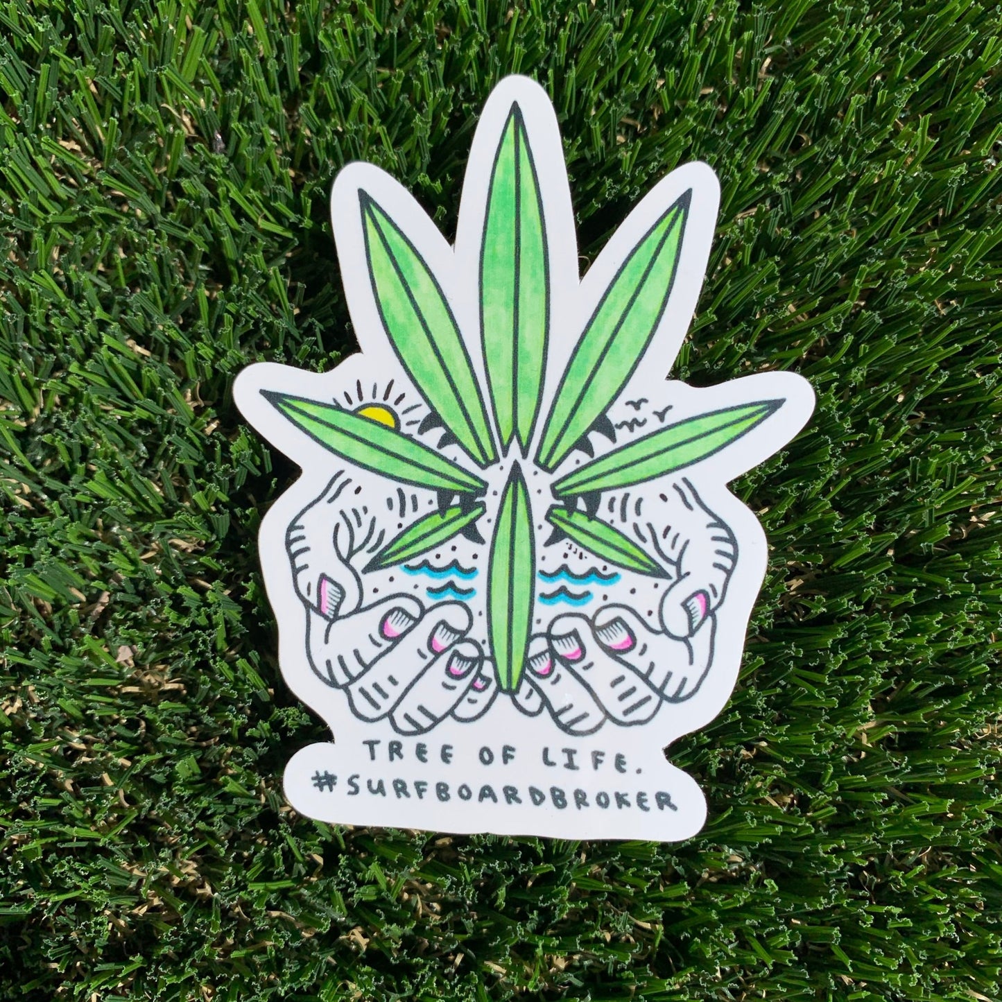 Drew Toonz “Surfers Have The Best Weed” / SpaceBatKiller “Tree Of Life Sticker (4Pack) - Surfboardbroker