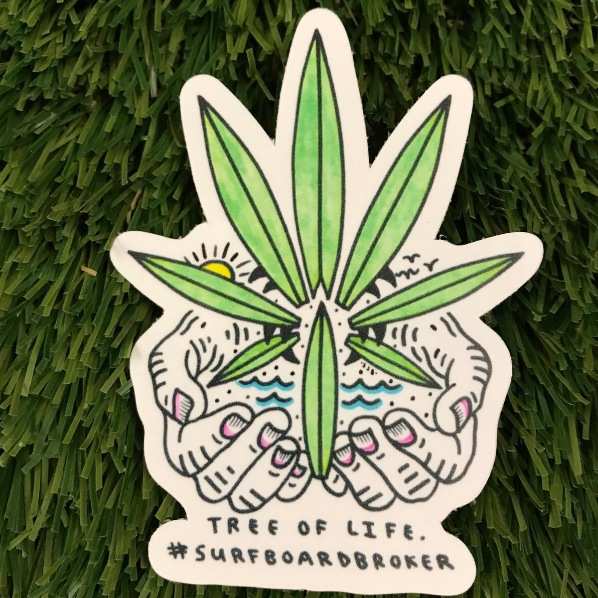 Surfboard Tree Of Life Sticker (3pk) Shipped - Surfboardbroker