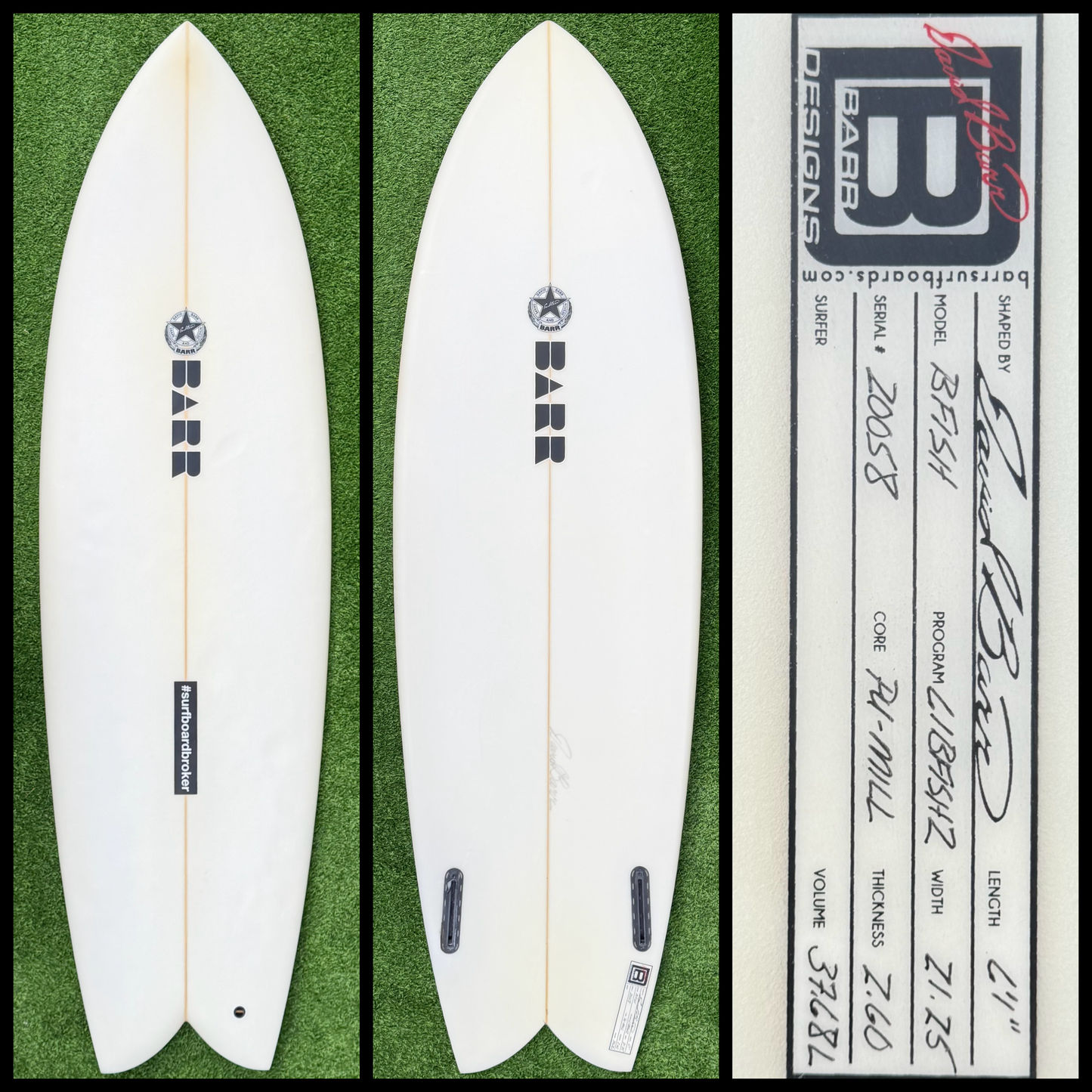 BARR Surfboard 6'1 37L (USED)