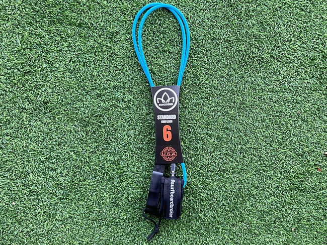 6’ Leash Standard Surfboardbroker x StayCovered Colab - Light Blue & Black (New) - Surfboardbroker
