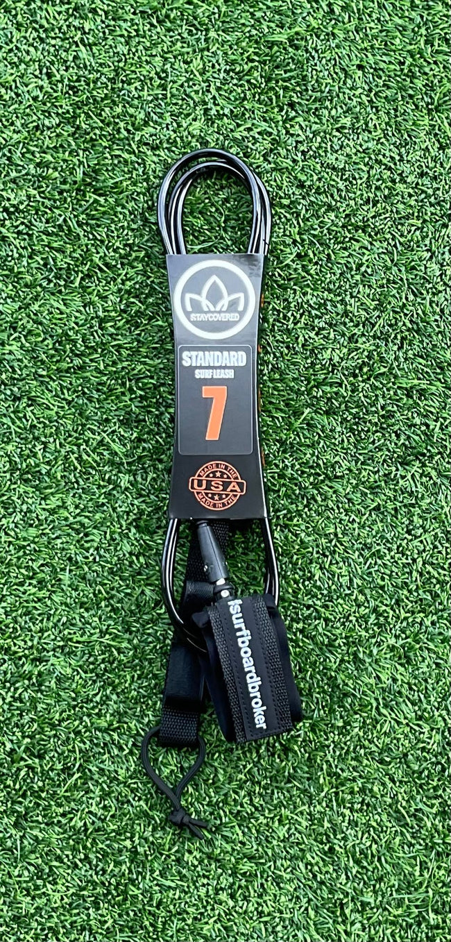 7’ Leash Standard Surfboardbroker x StayCovered Colab - All Black (New) - Surfboardbroker