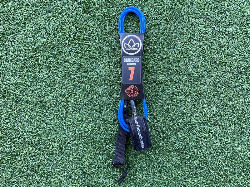 7’ Leash Standard Surfboardbroker x StayCovered Colab -Black & Blue (New) - Surfboardbroker