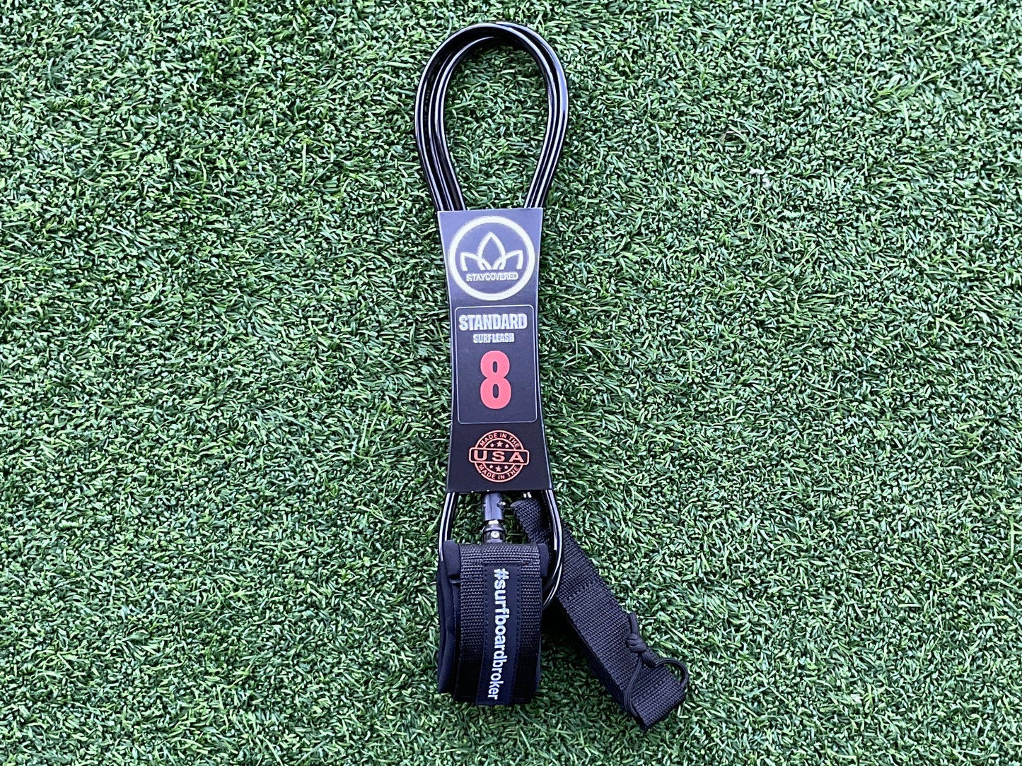 8’ Leash Standard Surfboardbroker x StayCovered Colab -Black (New) - Surfboardbroker