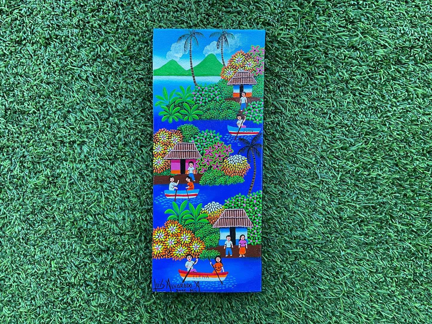 Surf Art 12”x 5” “Nicaraguan Village”