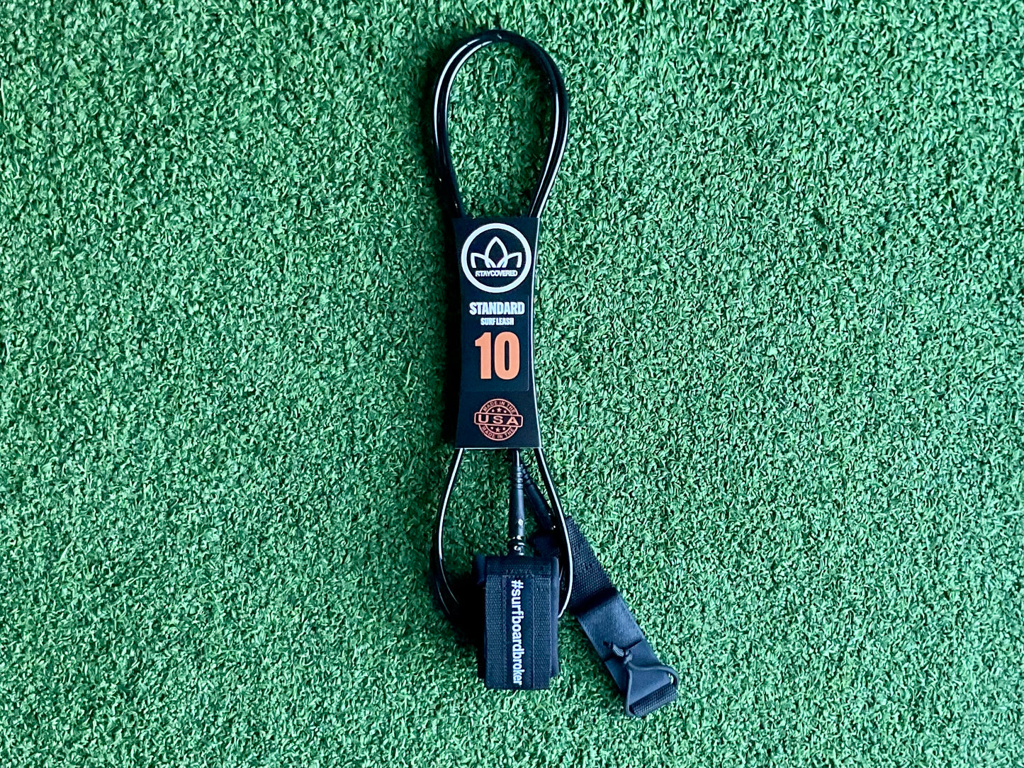 10’ Leash Standard Surfboardbroker x StayCovered Colab -Black (New)