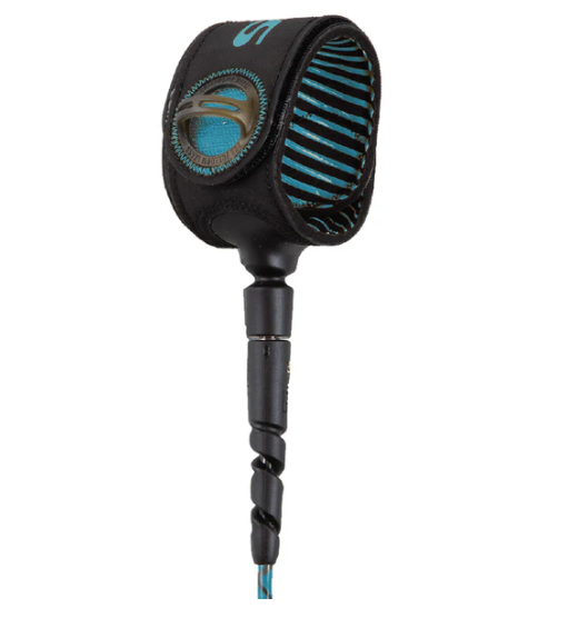 FCS FREEDOM HELIX LEASH 6FT - ALL ROUND TRANQUIL BLUE/BLACK (NEW)