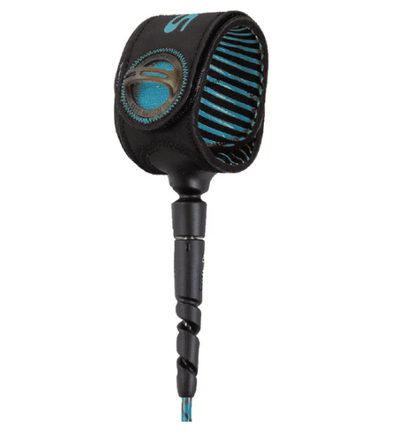 FCS FREEDOM HELIX LEASH 6FT - ALL ROUND TRANQUIL BLUE/BLACK (NEW) - Surfboardbroker