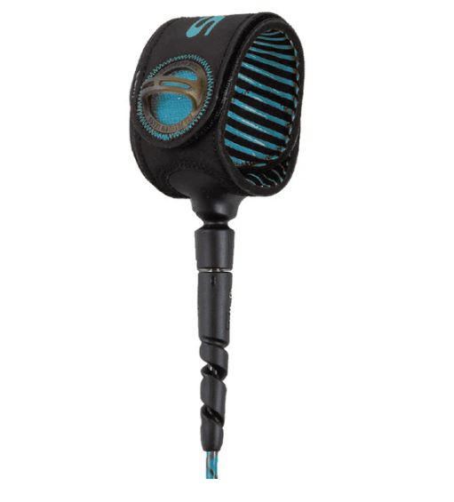 FCS FREEDOM HELIX LEASH 6FT - ALL ROUND TRANQUIL BLUE/BLACK (NEW) - Surfboardbroker