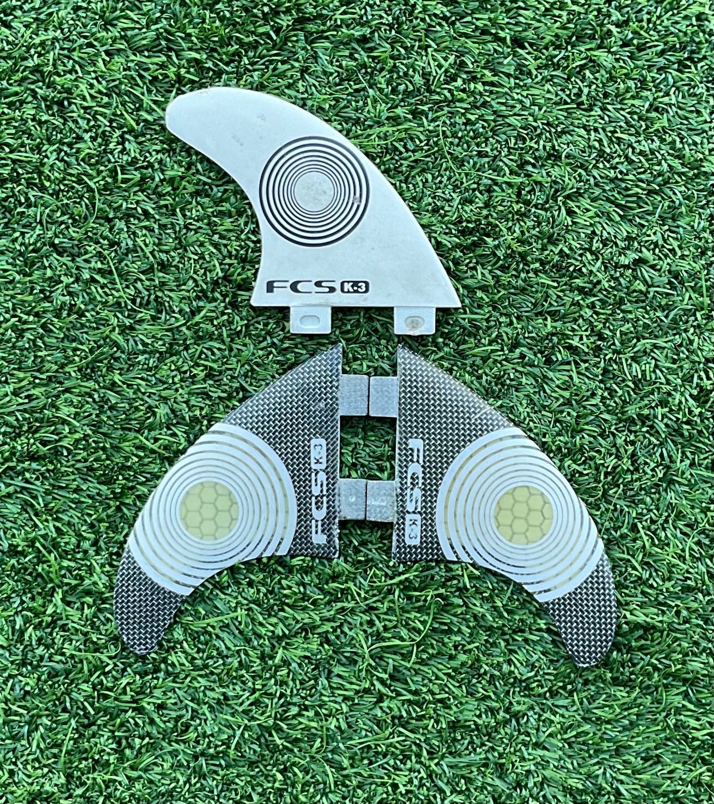 FCS K - 3 Thruster Fin Set – Medium (Used) - Surfboardbroker