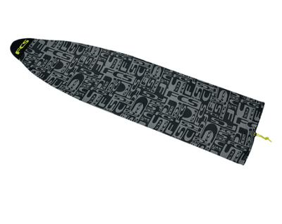 FCS STRETCH ALL PURPOSE COVER 6'3 MONOGRAM COAL/LIME (NEW) - Surfboardbroker