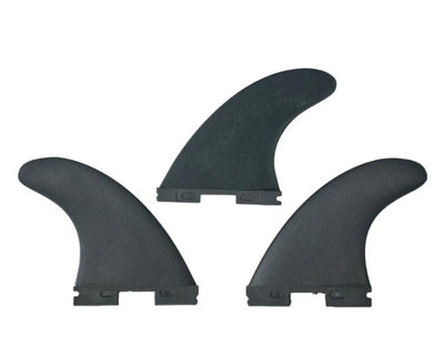 Fin Solutions Small Black Thruster Surfboard Fins Includes 3 Fins (New) - Surfboardbroker