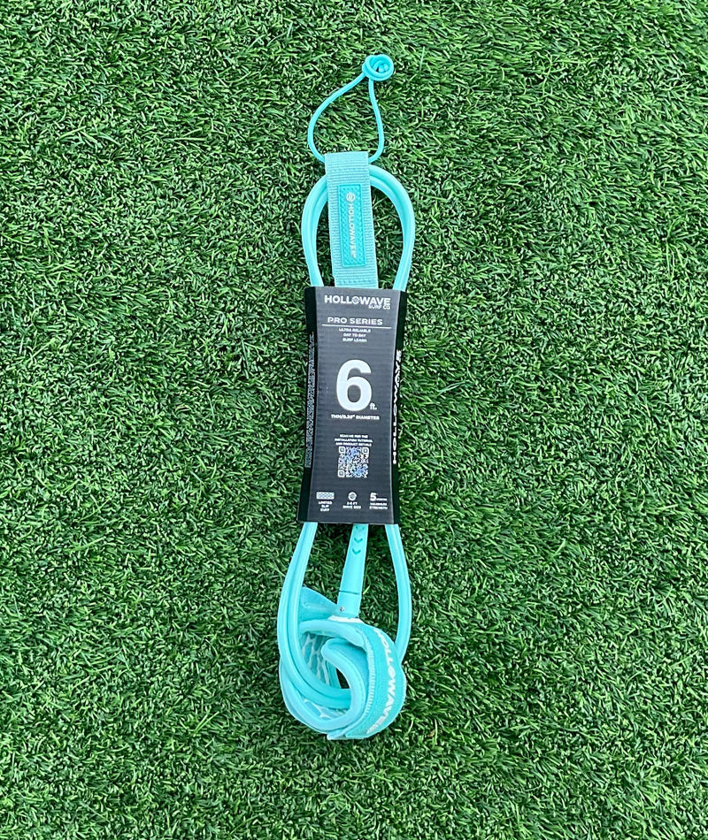 Hollowave Surf Co. Pro Series Blue 6ft Surfboard Leash (New) - Surfboardbroker