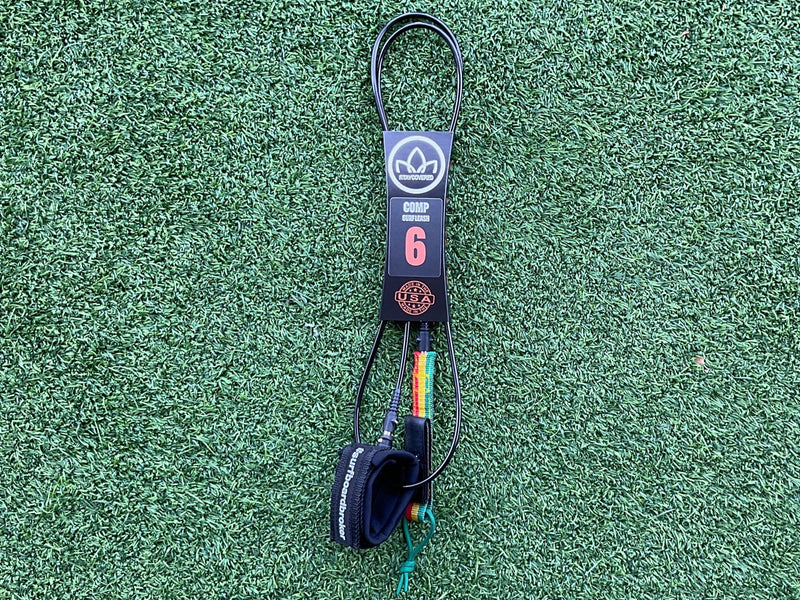 Leash 6.0’ Comp. Surfboardbroker x StayCovered Collaboration - Rasta & Black (New) - Surfboardbroker