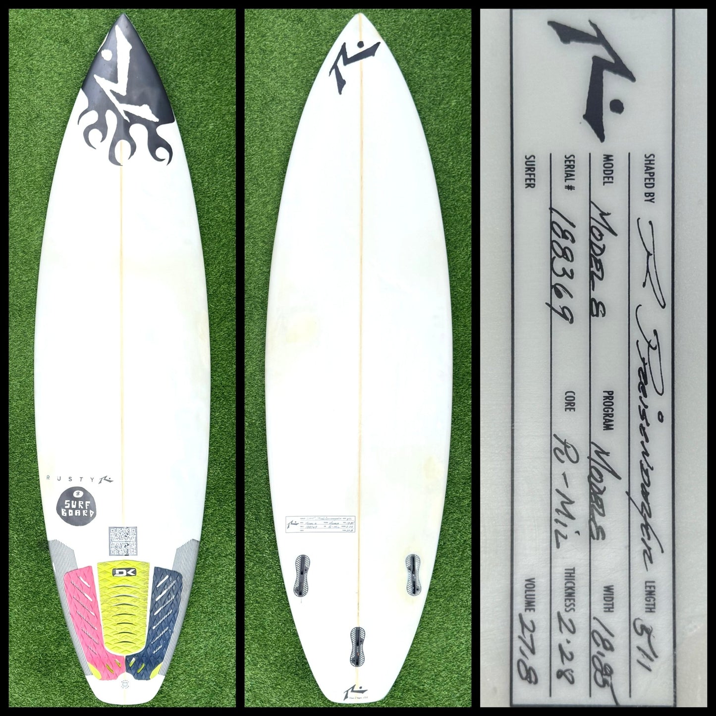 Rusty Surfboard 5’11 27L (USED) - Surfboardbroker
