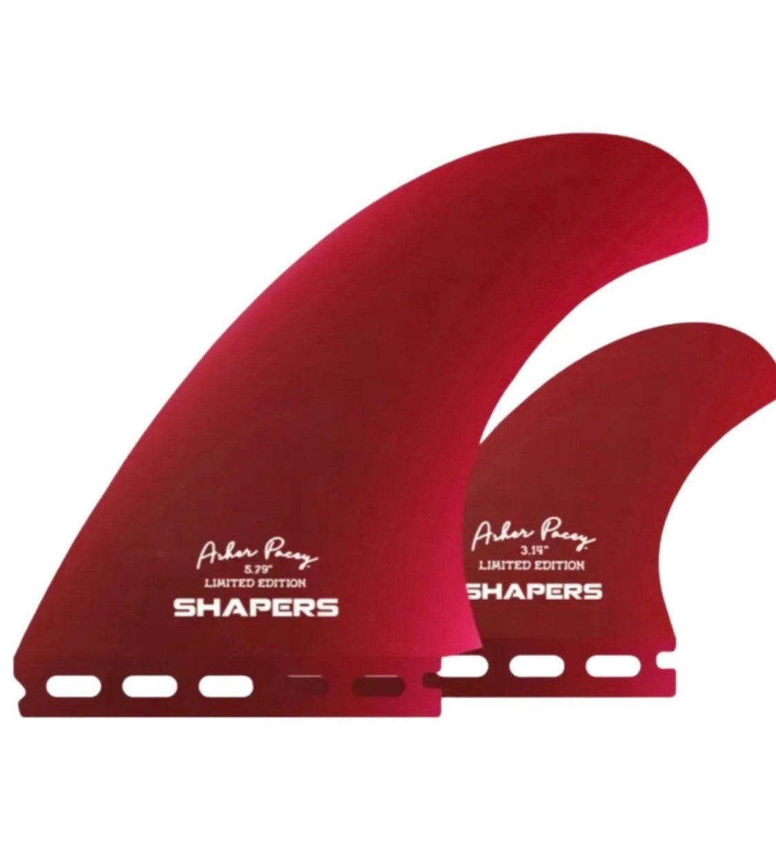 SHAPERS ASHER PACEY 5.79" TWIN FIN SET (NEW) - Surfboardbroker